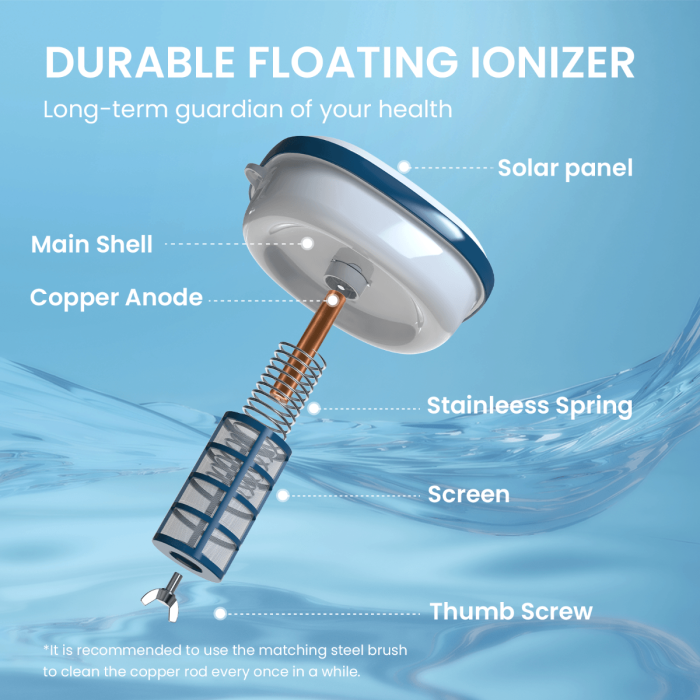 Enhulk Solar Pool Ionizer, Chemical-Free Floating Water Purifier for Fresh 9