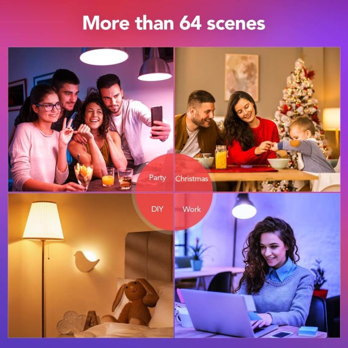 OREiN Matter Version BR30 WiFi Smart Flood Light Bulb 4 Pack + Matter A19 Light Bulb 4 Pack 8
