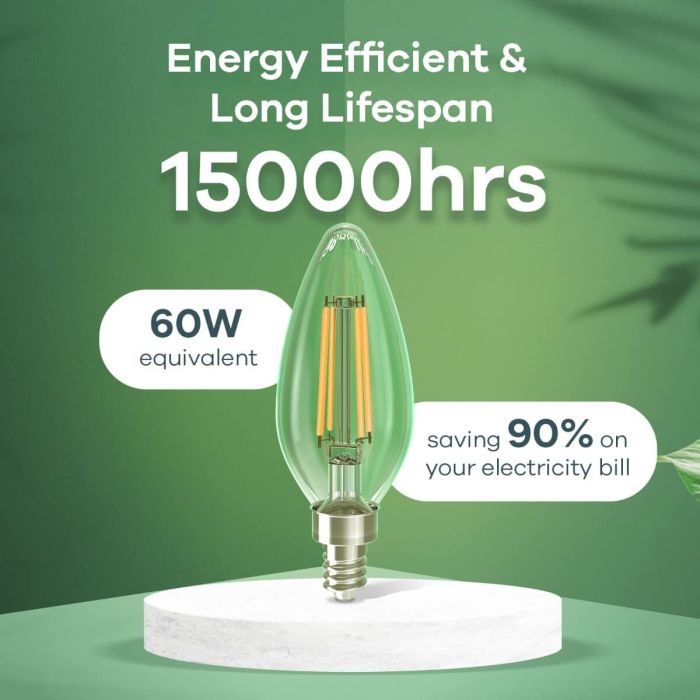 AiDot Linkind B11 Candelabra Led Bulbs 60W Equivalent-Soft Wihte 5