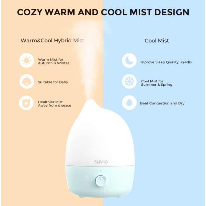 AiDot Syvio 3-in-1 Cool and Warm Mist Humidifiers for Baby 5