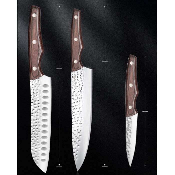 AiDot Syvio Kitchen Knife Set 3 PCS-8" Chef’s Knife &7" Santoku Knife&5" Paring Knife with Gift Box 7