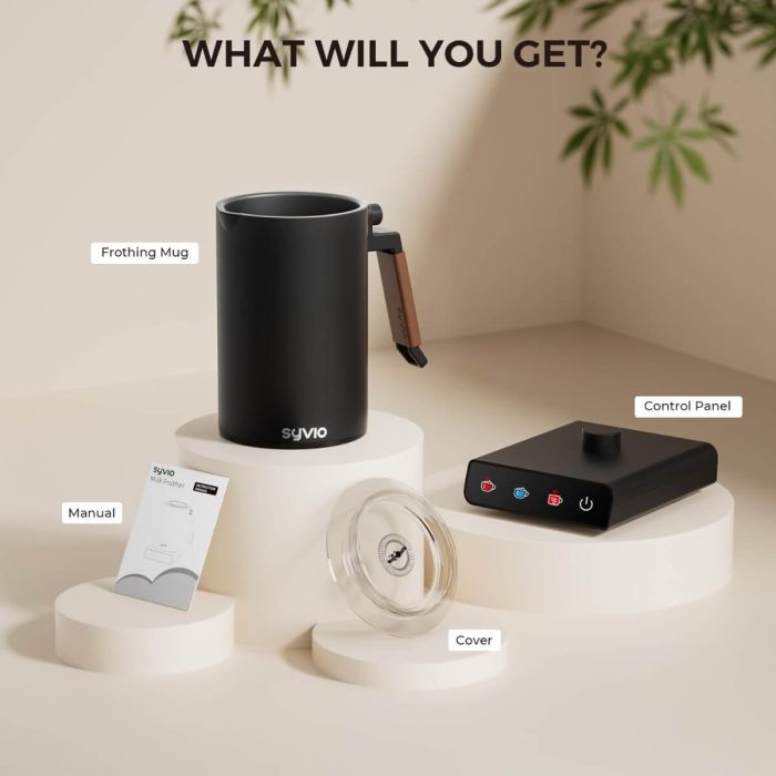 AiDot Syvio 4-in-1 Detachable Milk Steamer with Touch Screen 3