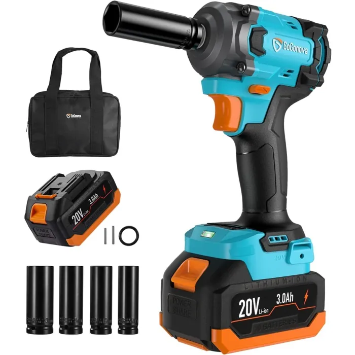 thumbnail image 2 of ONEVAN 20V Brushless Impact Wrench Kit – 1/2" High Torque Driver With 2 Batteries 2 of 4