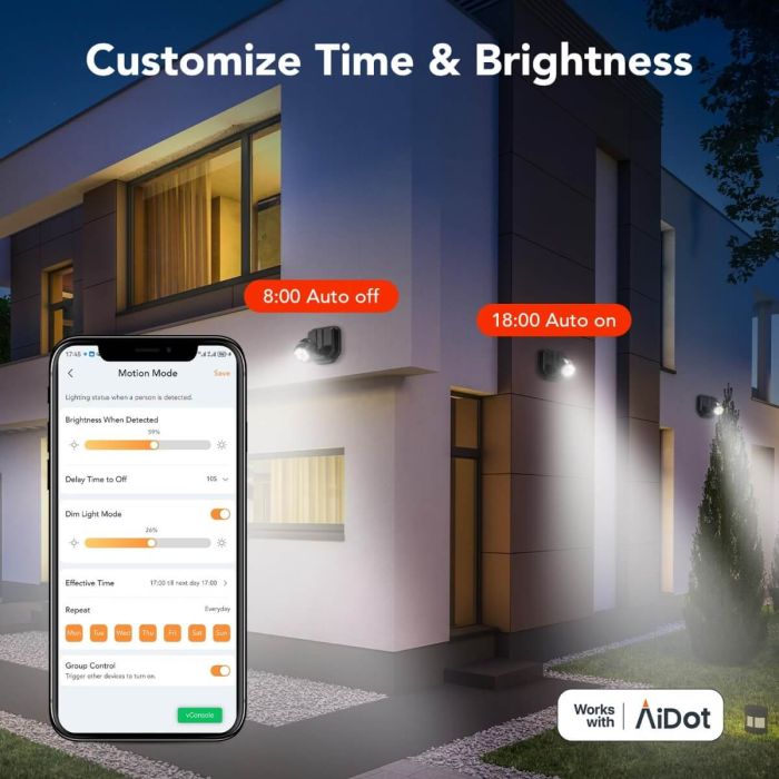 OREiN Smart LED Flood Sensor Outdoor Lights 4