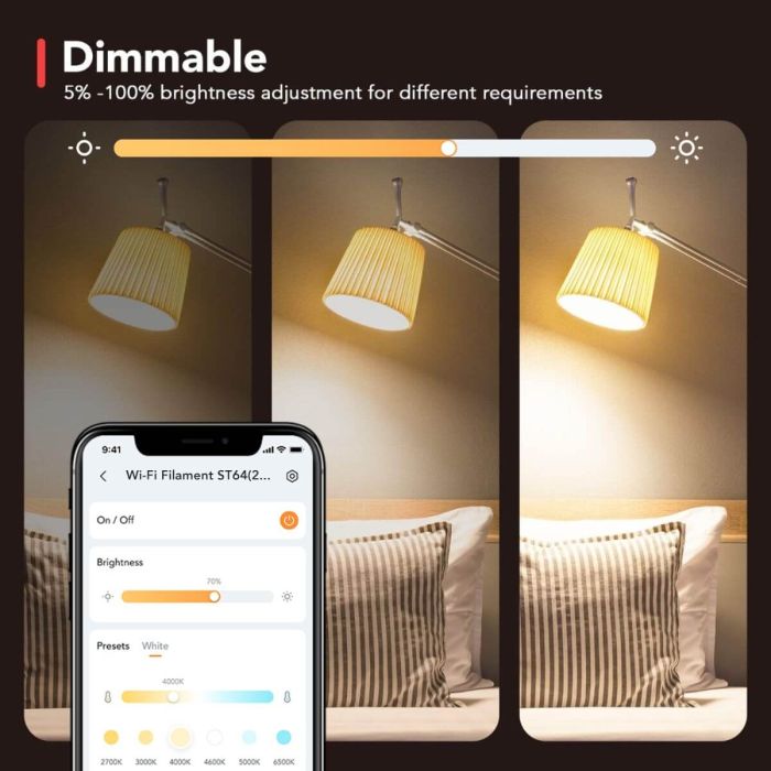 OREiN Smart Edison Light Bulbs with Smart Button - 6 Packs 3