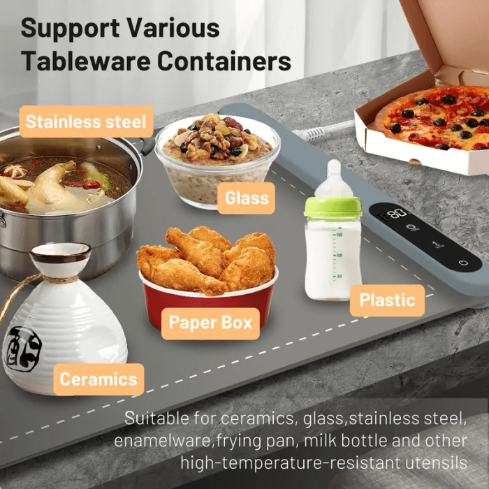 AiDot Svyio Electric Folding Food Warmer – Adjustable Temperature up to 212°F, Auto Shut-Off, Portable Buffet Tray for Parties & Daily Meals 4