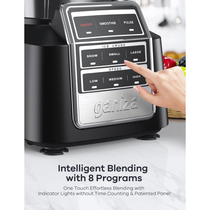 Ganiza GB60 Professional Smoothie Blender, Blenders for Smoothies with 1800 Peak Watts & 8 Auto Programs for Frozen Fruits & Ice, 64-oz Large Blender for Shakes and Smoothies, Nutritious Recipe 2