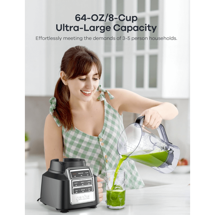 Ganiza GB60 Professional Smoothie Blender, Blenders for Smoothies with 1800 Peak Watts & 8 Auto Programs for Frozen Fruits & Ice, 64-oz Large Blender for Shakes and Smoothies, Nutritious Recipe 6
