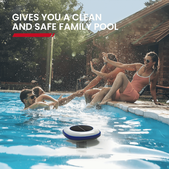 ENHULK Solar Pool Ionizer, Floating Water Cleaner and Purifier - Cleans Pools Up to 45,000 Gallons, Ideal for Above Ground, In-Ground Pools, Spas, and Hot Tubs(Blue) 2