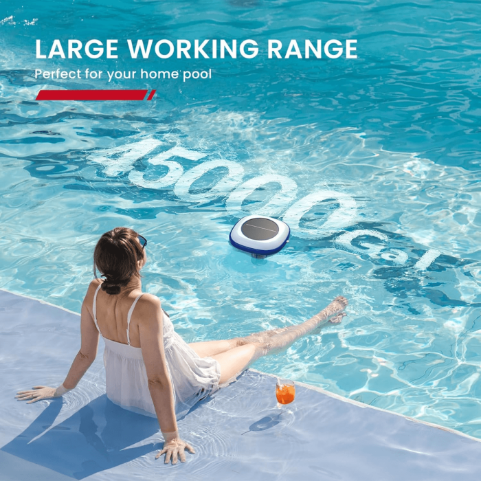 ENHULK Solar Pool Ionizer, Floating Water Cleaner and Purifier - Cleans Pools Up to 45,000 Gallons, Ideal for Above Ground, In-Ground Pools, Spas, and Hot Tubs(Blue) 5