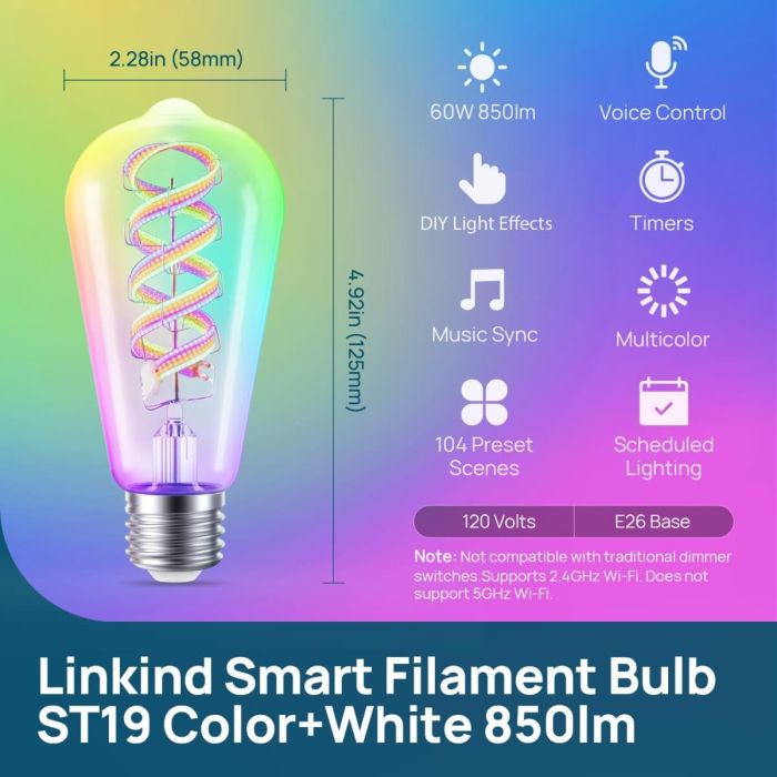 Linkind Matter Smart Filament Bulb ST19 - 1Pack 2
