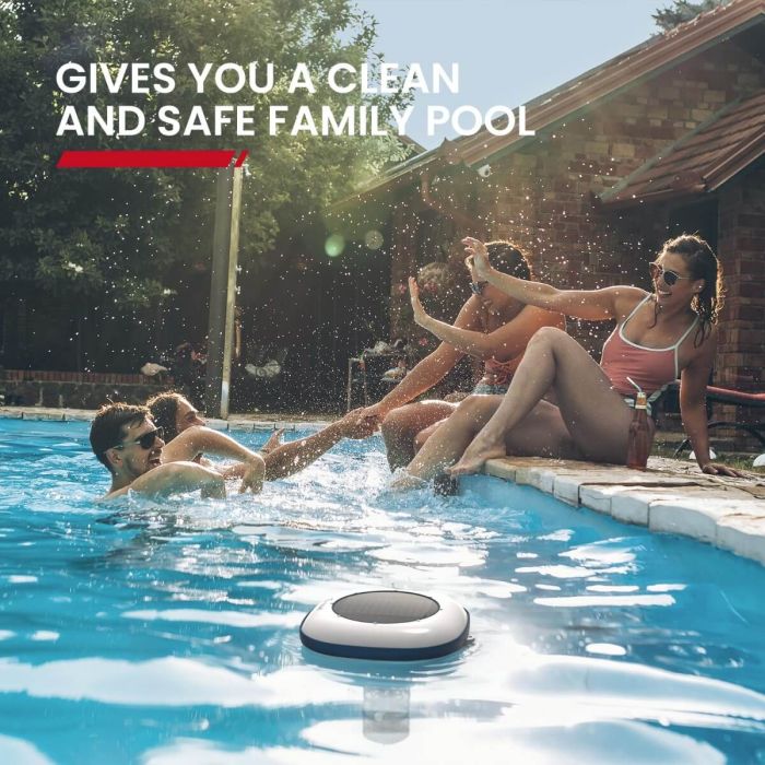 Enhulk Solar Pool Ionizer, Chemical-Free Floating Water Purifier for Fresh 3