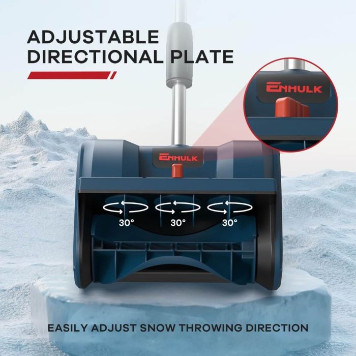 12in. Cordless Electric Snow Shovel, 20V Power with 4Ah Battery Included, Battery Snow Blower with Directional Plate & Adjustable Front Handle 4