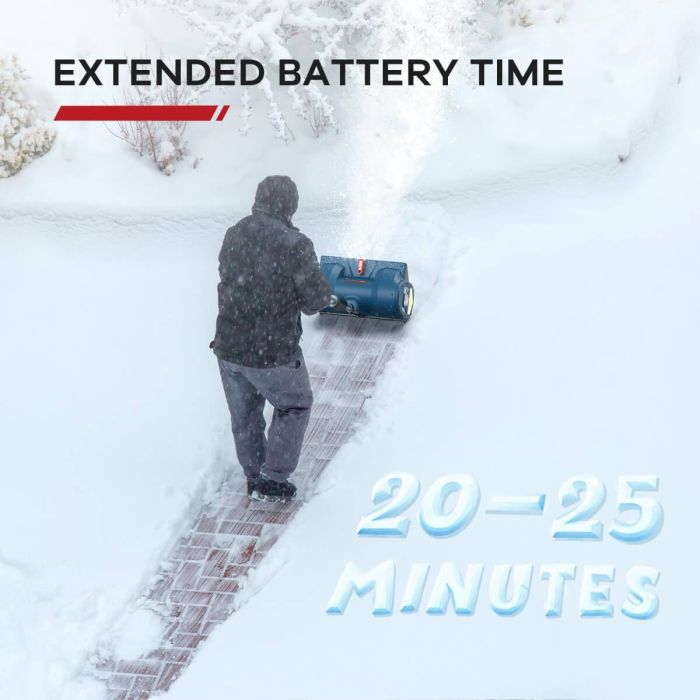 12in. Cordless Electric Snow Shovel, 20V Power with 4Ah Battery Included, Battery Snow Blower with Directional Plate & Adjustable Front Handle 5