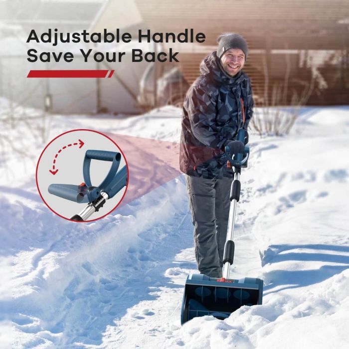 12in. Cordless Electric Snow Shovel, 20V Power with 4Ah Battery Included, Battery Snow Blower with Directional Plate & Adjustable Front Handle 13