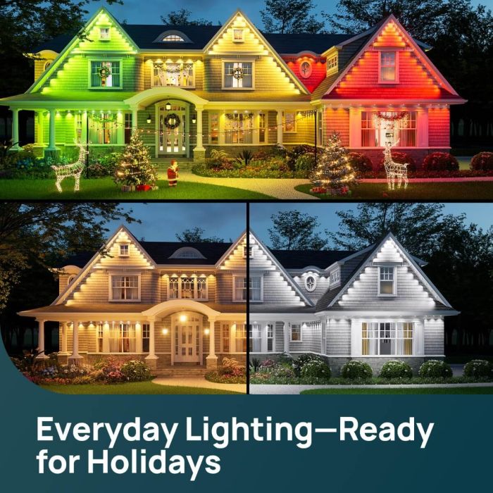Linkind HP5 Permanent Outdoor Lights, Smart AI RGBTW Lights 100ft , 85 Scenes Modes for Daily Holiday Decorations 6