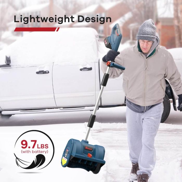 12in. Cordless Electric Snow Shovel, 20V Power with 4Ah Battery Included, Battery Snow Blower with Directional Plate & Adjustable Front Handle 14
