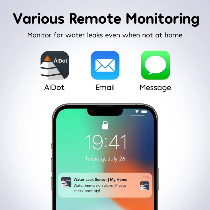 Winees WiFi Water Leak Detector with Leak Alerts - 3 Packs + 3 Pack Water Sensors (Hub Not Included) 2