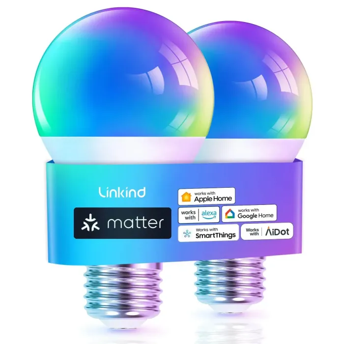 Linkind Matter WiFi Smart Light Bulbs Smart Bulb Work with Apple Home Alexa Google Home SmartThings