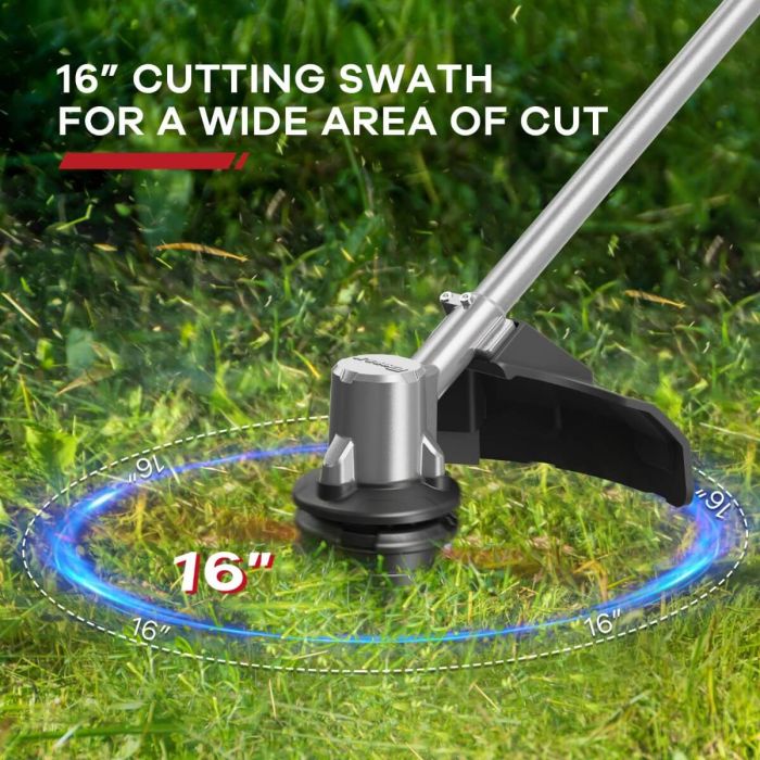 AiDot AiDot ENHULK 58V 16 String Trimmer - Alu, 3-Speed Setting, Brushless Trimmer with EZ-HMI LED Control Panel