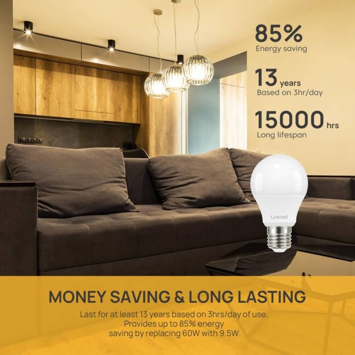 Linkind A19 LED Light Bulbs - Dimmable 40W Equivalent 5
