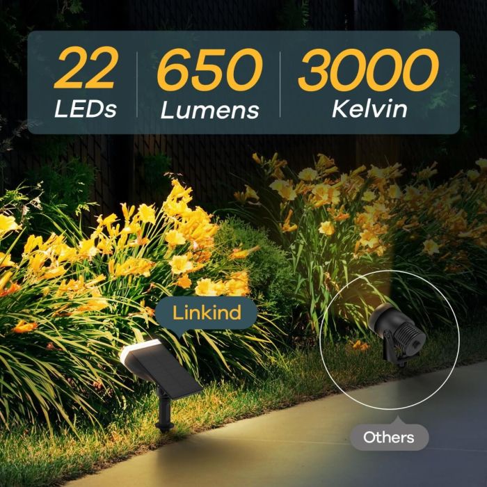 Linkind StarRay Solar Spotlight Auto On/Off 16 LEDs RGBW Outdoor Solar Landscape Lighting  4