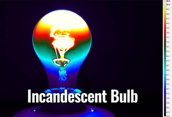 high temperature of incandescent bulb