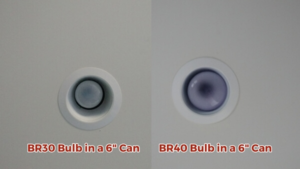 BR30 and BR40 bulbs in recessed lighting