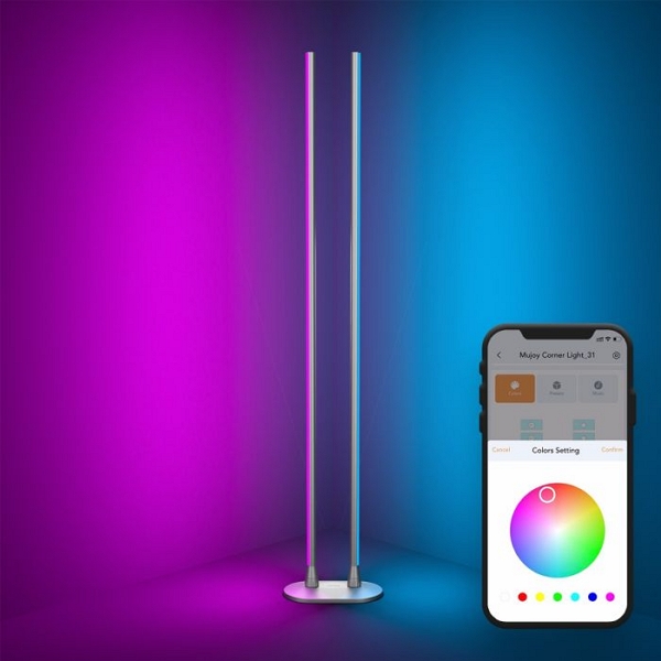 AiDot RGBWW Smart Dual-Bar Corner Floor Lamp