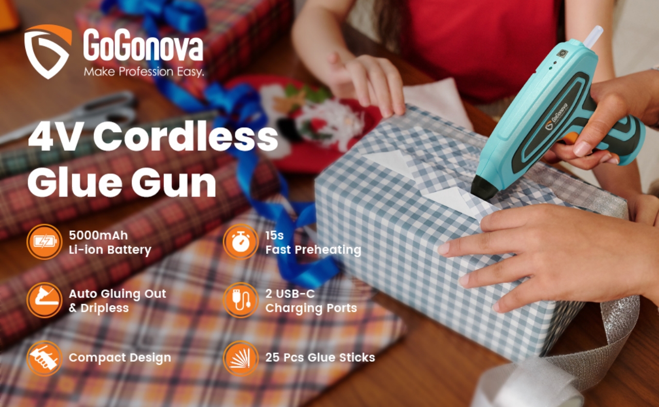  GoGonova Cordless Glue Gun, 15s Fast Preheating 2Ah Cordless  Hot Glue Gun with 25 Pcs Premium Mini Glue Gun Sticks, USB-C Battery  Rechargeable hot glue gun, Smart Power-Off, Pink : Arts