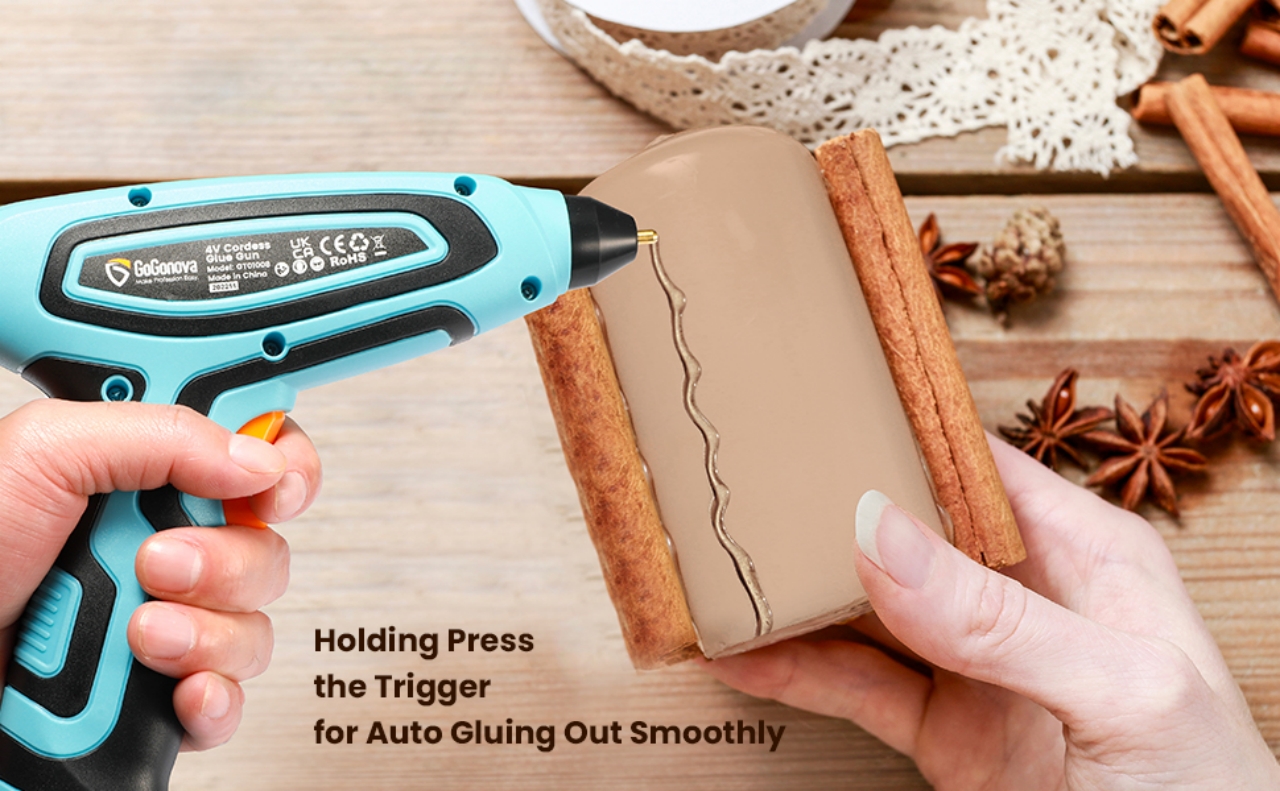  Full Size Cordless Glue Gun, GoGonova 20V Temp Adjust LCD  Digital Display Fast Heating Accurate Dual Temp, Dripless Full Size Heavy  Duty Hot Gun Kit