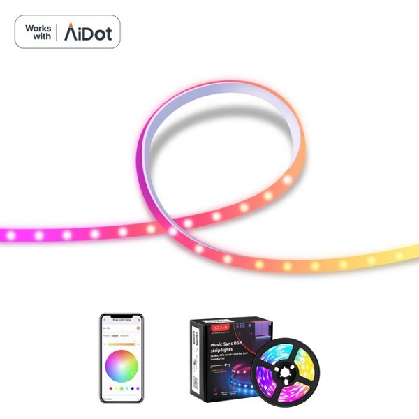 AiDot Music Sync RGBIC Light Strip