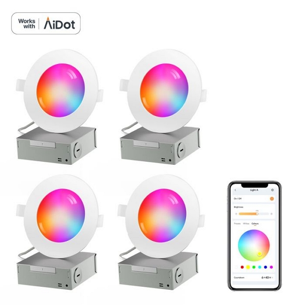 AiDot Orein Smart RGBWW Recessed Lights 