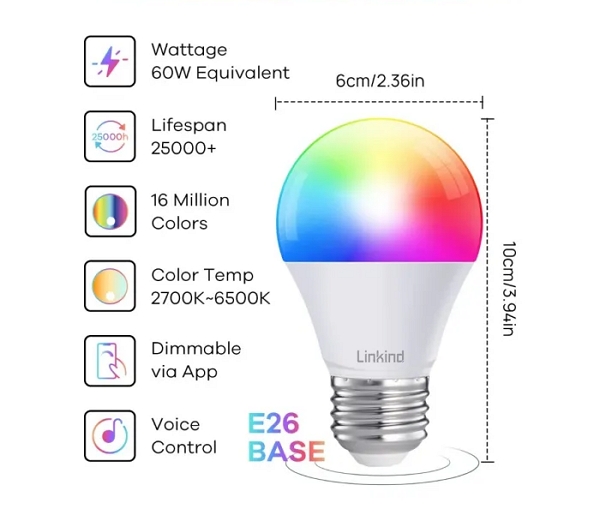 AiDot Smart WiFi RGBW Light Bulb