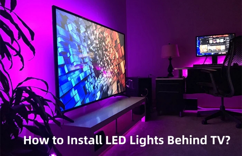how to install LED lights behind TV