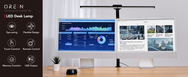 LED desk lamp with clamp
