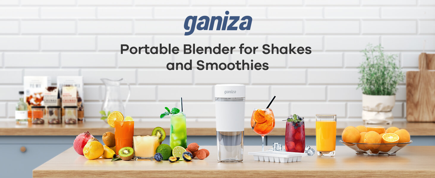 Smoothie Blender, Ganiza Small Blender for Shakes and Smoothies, 3-In-1  Portable Blender with Ice Crusher Blender Blade, 10oz Personal Mini Blender