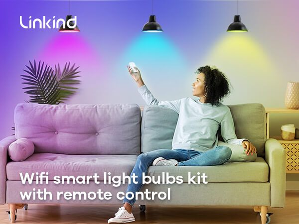 AiDot Linkind A19 Smart WiFi Light Bulbs with Remote Control