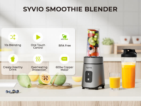 AiDot Syvio 600W Powerful Smoothie Blender with 2-Speed Control