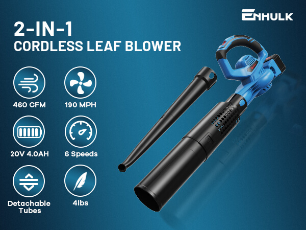 AiDot Enhulk 460 CFM 190 MPH Cordless Leaf Blower with 20V 4.0Ah Battery &  Charger