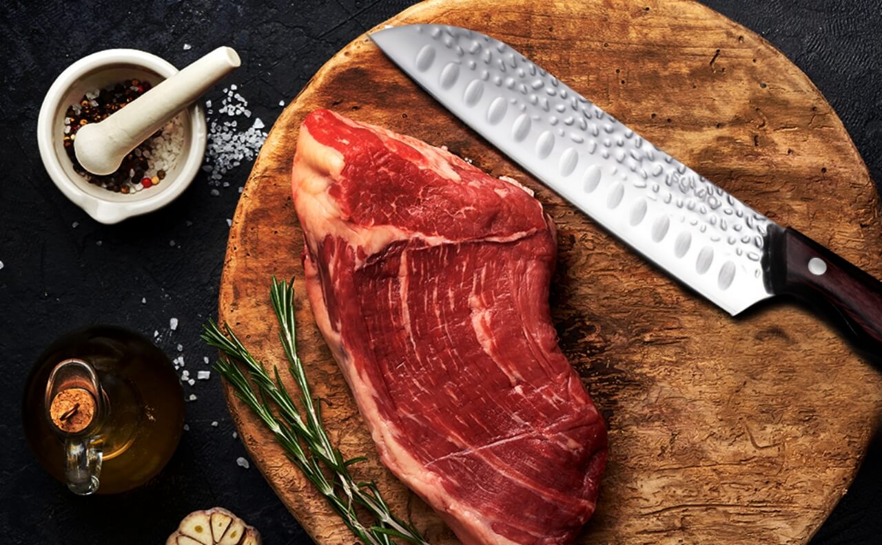 AiDot Syvio Kitchen Knife Set 3 PCS-8 Chef's Knife &7 Santoku Knife&5  Paring Knife with Gift Box