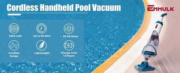 AiDot Enhulk Cordless Pool Vacuum with Telescopic Pole for Deep Cleaning