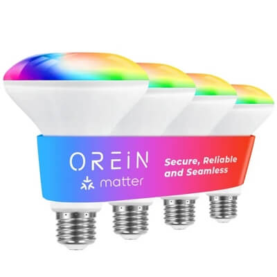 AiDot Orein Matter Version BR30 WiFi Smart Flood Light Bulb - 4 Packs